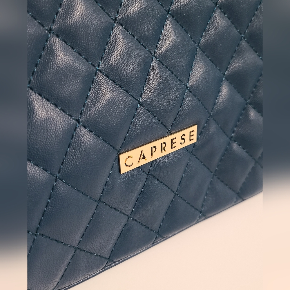 Caprese Blue Quilted Sling Long‎ Crossbody Purse Handbag - Picture 15 of 15